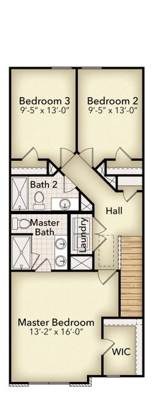2D floor plan layout of this home in Oxford Station, Gallatin, TN (Image 6).