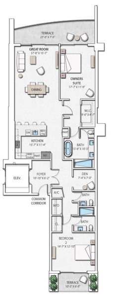 2D floor plan layout of this home in , Lake Park, FL (Image 3).