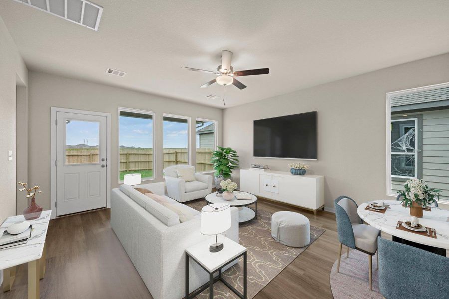 Open Concept Family Room - Virtually Staged
