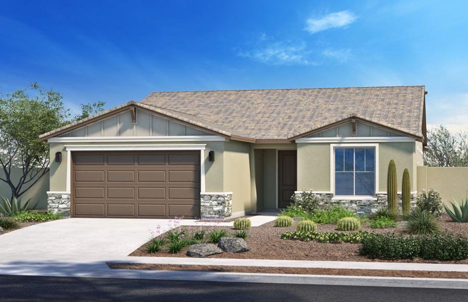 Representative exterior photo of a completed home built from the 1909 by Homes by Towne in Laveen Vistas II, Laveen, AZ (Image 5).