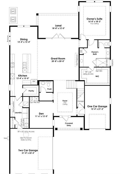 2D floor plan layout for the Venice by Kolter Homes in NatureWalk at Watersound Origins, Inlet Beach, FL (Image 6).