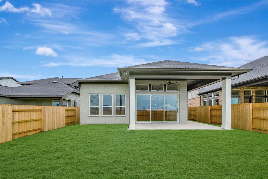 Exterior details and patio area of a home in Elyson - Reserve Collection, Katy (Image 26). Exterior details and patio area of a home in Elyson - Reserve Collection, Katy (Image 26).