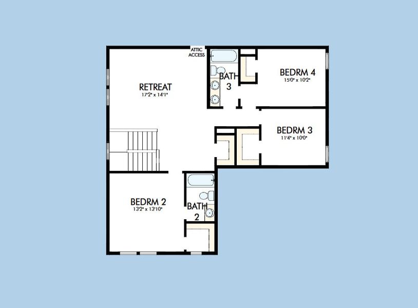 2D floor plan layout for the The Borden by David Weekley Homes in Escondido - Overlook Collection, Magnolia, TX (Image 4).