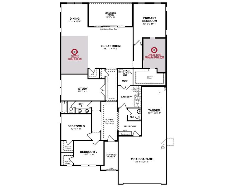 2D floor plan layout of this home in Sanctuary, Phoenix, AZ (Image 4).