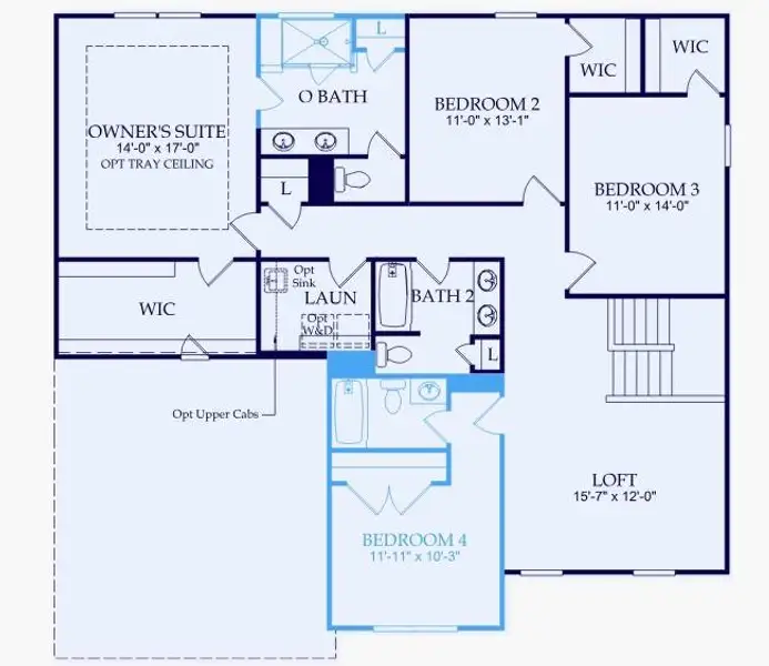 2D floor plan layout of this home in Berkeley Mill, Cumming, GA (Image 3).