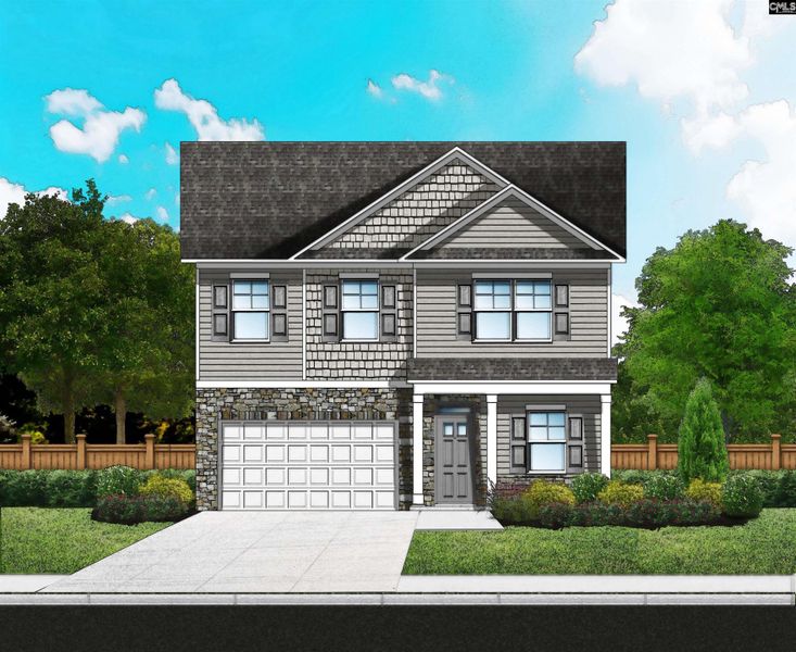 Front exterior of a new home in Rolling Hills, Prosperity, SC, highlighting curb appeal (Image 18).