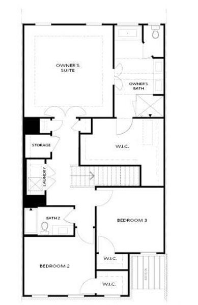 2D floor plan layout of this home in Waterside Townhomes, Peachtree Corners, GA (Image 4).