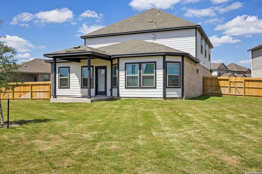 Exterior details and patio area of a home in Kallison Ranch, San Antonio (Image 21).