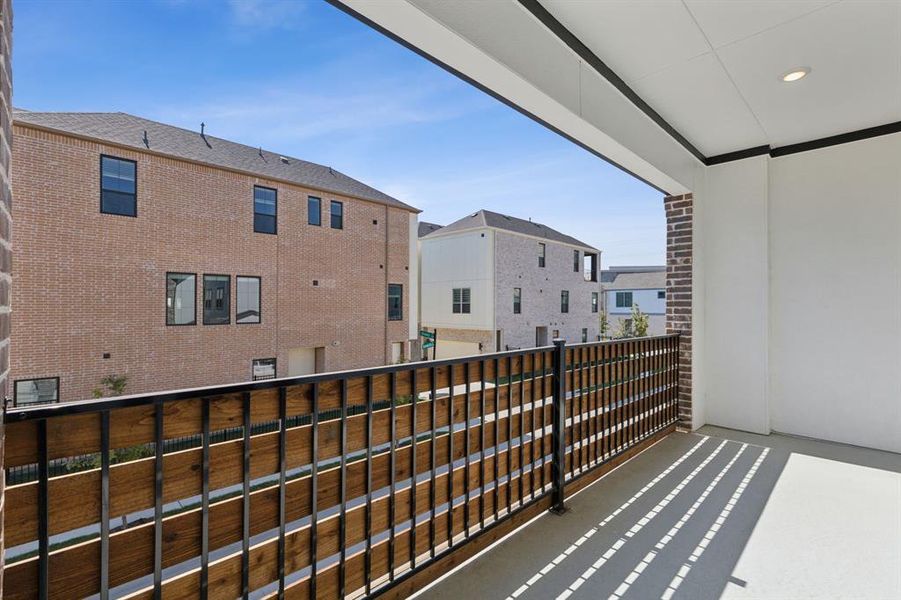 View of oversized 
 front balcony