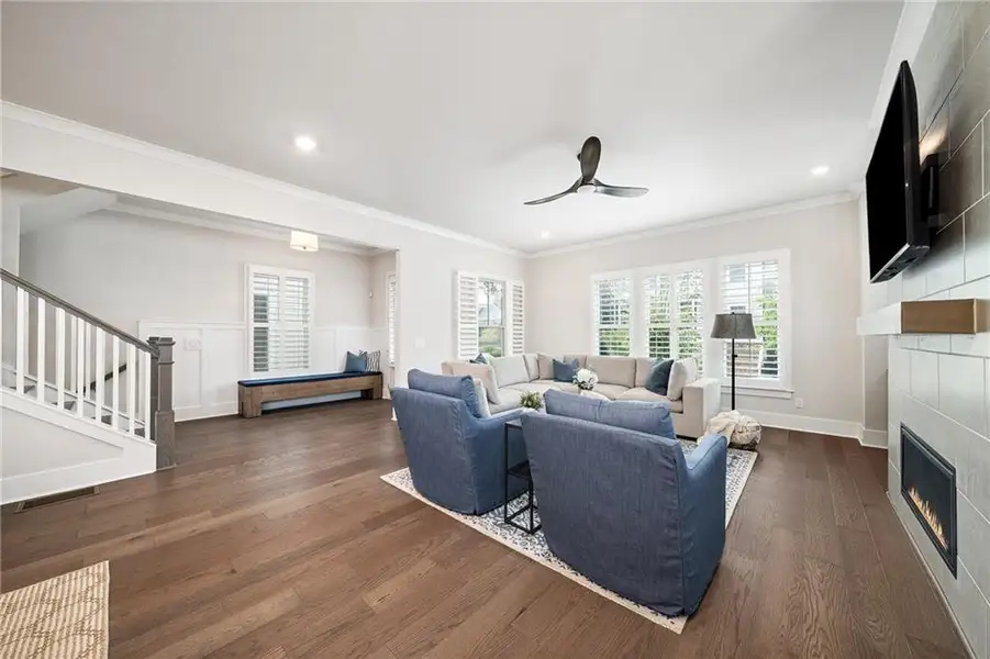 Furnished interior view inside a new home in Manning on the Square, Alpharetta (Image 8).