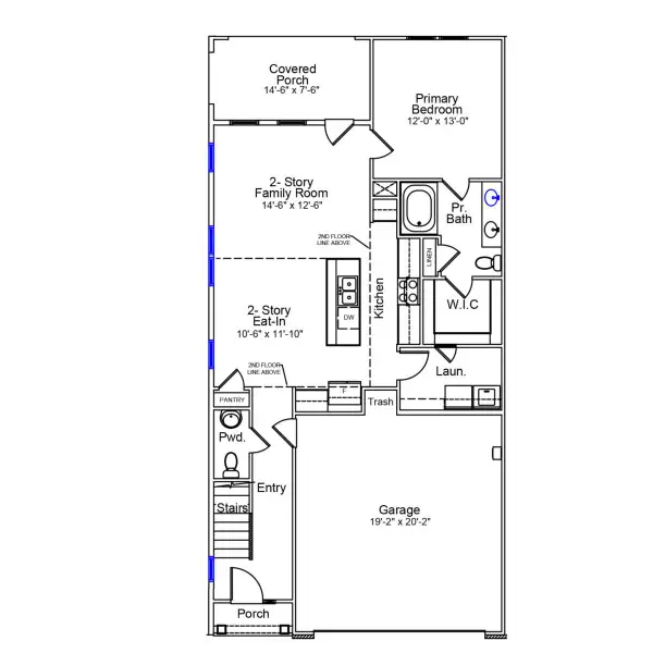 2D floor plan layout of this home in Grand Park, Leland, NC (Image 3).