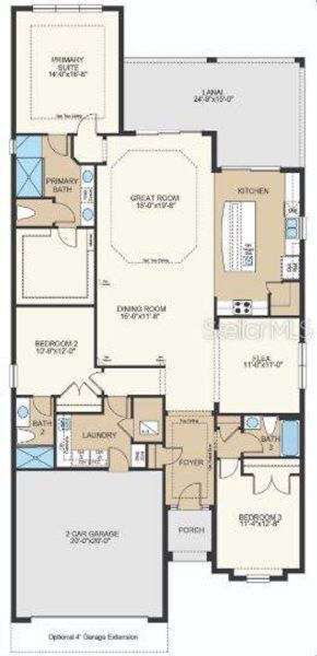 Structural options added include: Gourmet kitchen, casual dining extension, study in place of flex, tray ceiling at primary suite and gathering room, 8' interior doors, extended covered lanai, outdoor kitchen rough-in, and tandem garage.