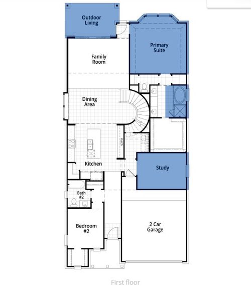 2D floor plan layout of this home in Sandbrock Ranch: 45ft. lots, Aubrey, TX (Image 3). 2D floor plan layout of this home in Sandbrock Ranch: 45ft. lots, Aubrey, TX (Image 3).
