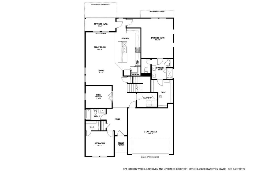 2D floor plan layout for the Ryman by Brightland Homes in McClure Farms, Columbia, TN (Image 3).