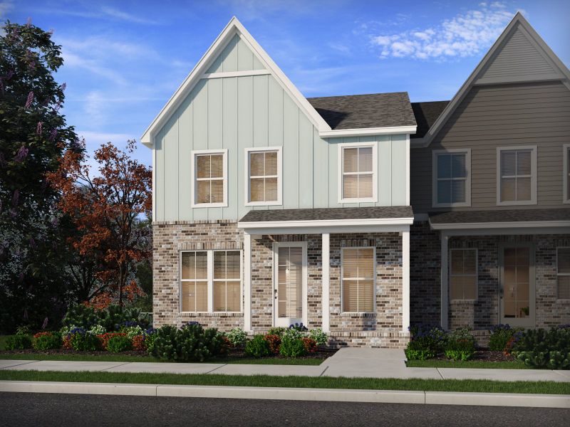Representative exterior photo of a completed home built from the Rutherford by Meritage Homes in Greystone - Vista Townhomes, Smyrna, TN (Image 10).