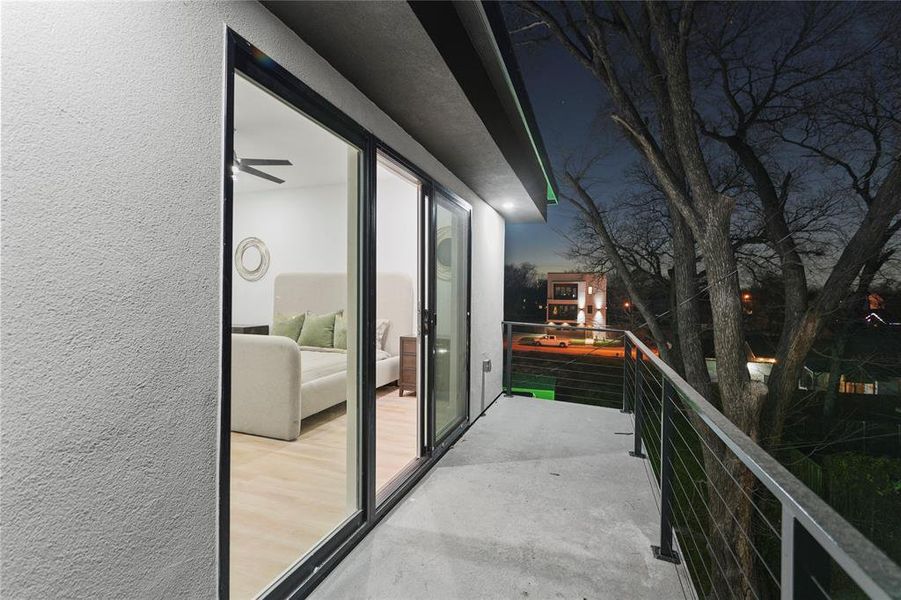 View of balcony at twilight View of balcony at twilight