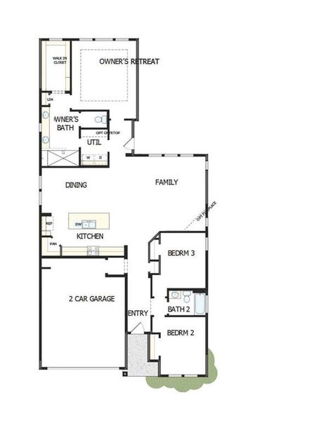 2D floor plan layout of this home in Crescent Pointe at Great Sky, Canton, GA (Image 3).