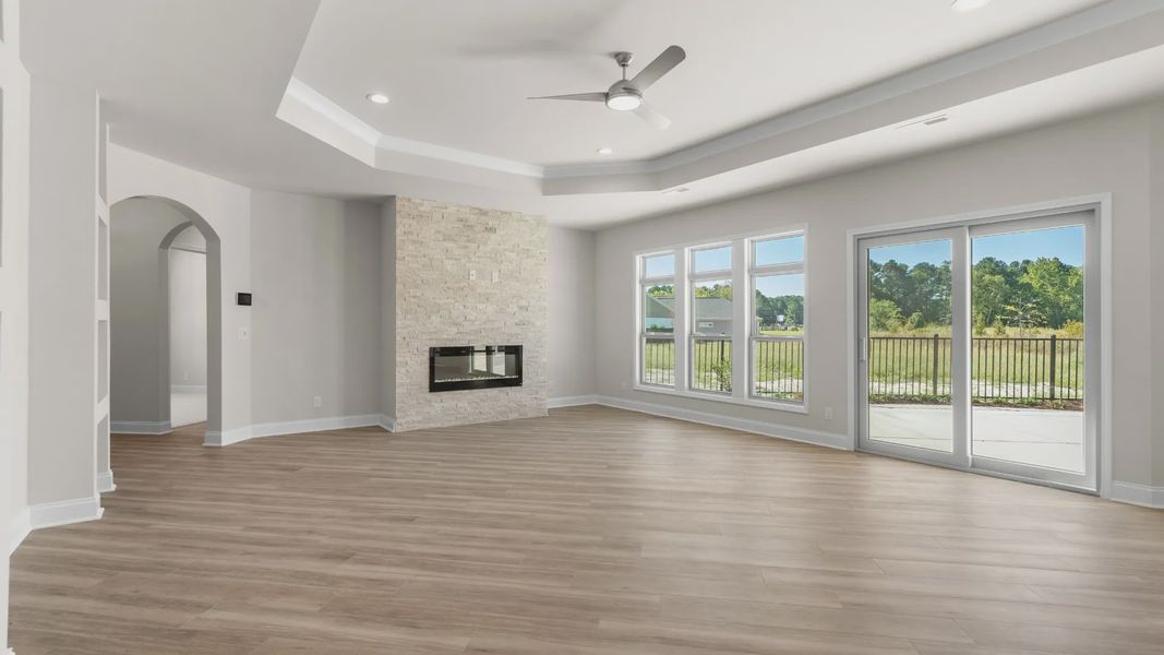 Spacious, unfurnished interior of a new home in Courtyards by Carrell, Ocean Isle Beach (Image 21). Spacious, unfurnished interior of a new home in Courtyards by Carrell, Ocean Isle Beach (Image 21).