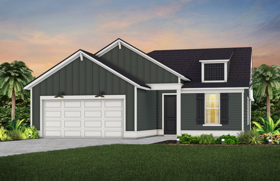 Representative exterior photo of a completed home built from the Mystique by Pulte Homes in Lakeview Estates, Palm Coast, FL (Image 19).