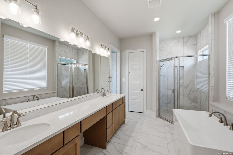 Furnished interior view inside a new home in Potranco Oaks, Castroville (Image 14).