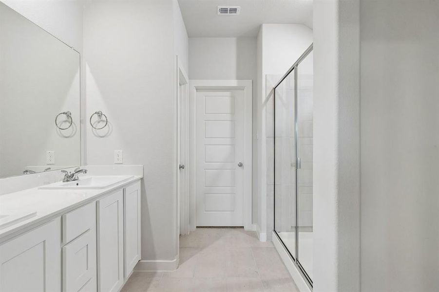 Primary Bathroom in the Oscar home plan by Trophy Signature Homes – REPRESENTATIVE PHOTO