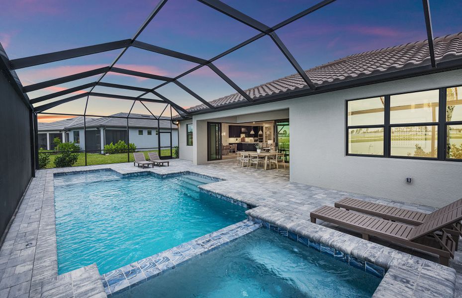 Screened-in pool and spa Screened-in pool and spa