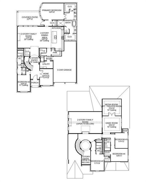 2D floor plan layout of this home in Terraces, Rockwall, TX (Image 4).