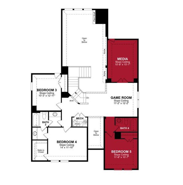 2D floor plan layout of this home in Goodland: Overlook 60', Venus, TX (Image 16). 2D floor plan layout of this home in Goodland: Overlook 60', Venus, TX (Image 16).