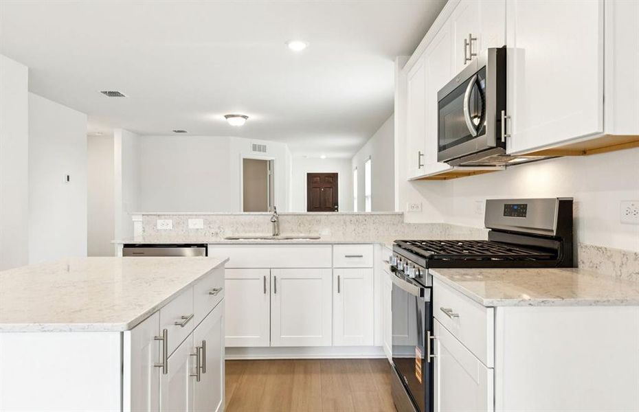 Abundant cabinet space in kitchen