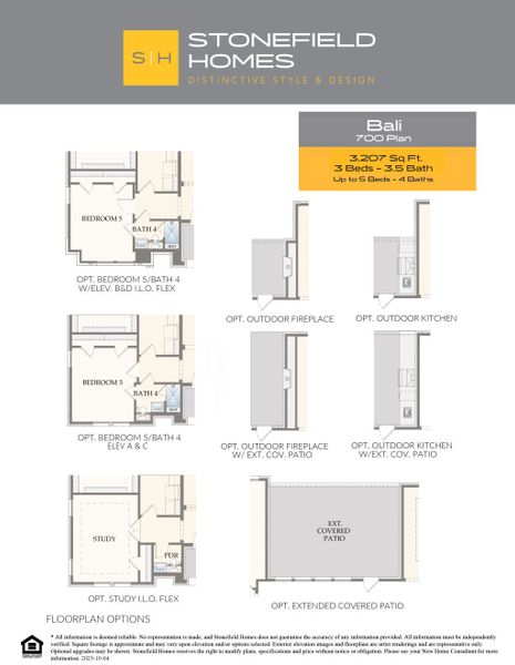 2D floor plan layout for the Bali by Stonefield Homes in Heath Golf and Yacht Club, Rockwall, TX (Image 6).