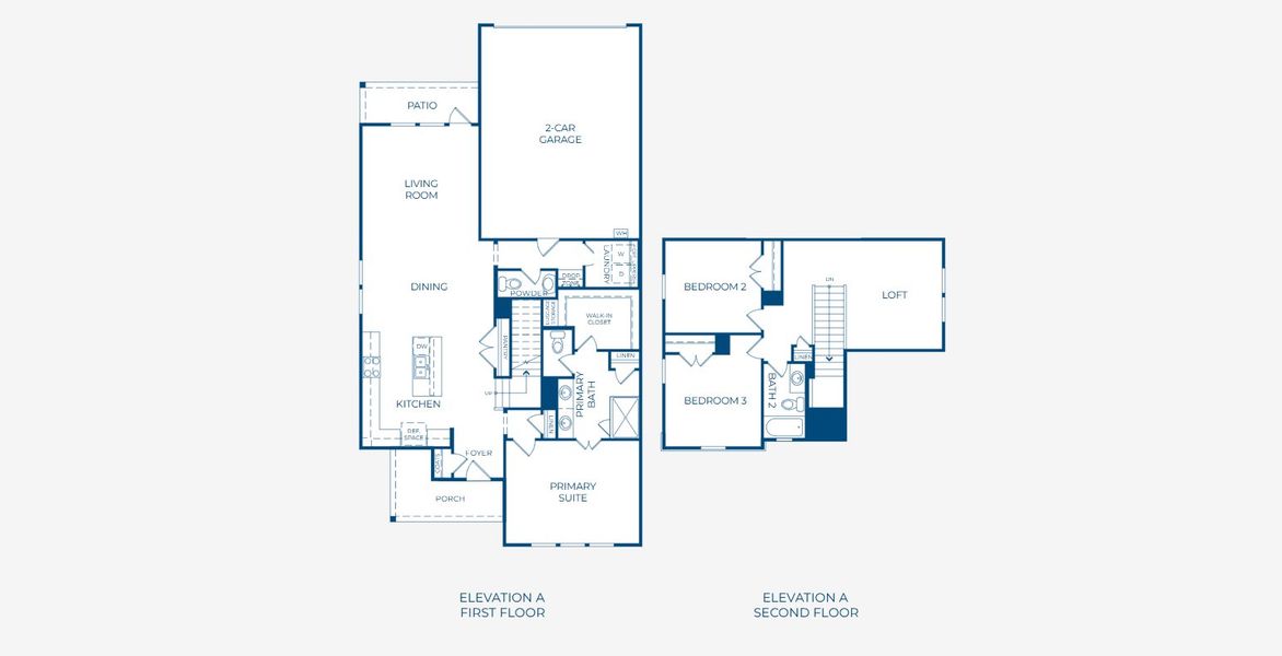 2D floor plan layout of this home in Parkton Square, Kyle, TX (Image 2). 2D floor plan layout of this home in Parkton Square, Kyle, TX (Image 2).