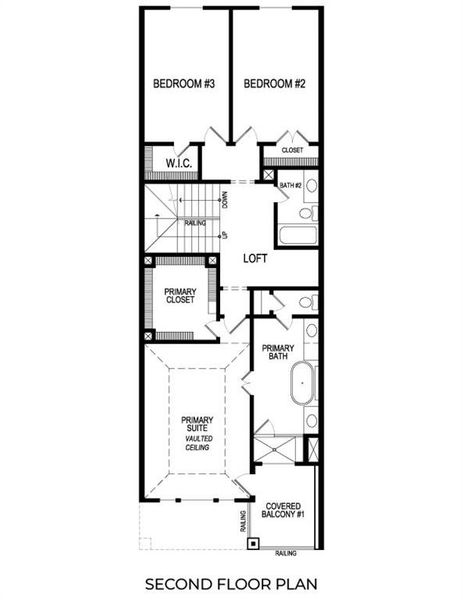 2D floor plan layout of this home in The Abbey at Mercer Crossing, Farmers Branch, TX (Image 4).