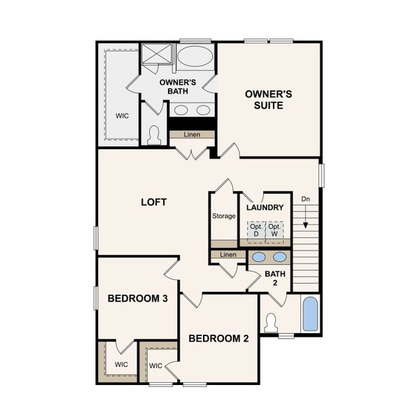 2D floor plan layout of this home in Barton Hills, Spring Hill, TN (Image 5).
