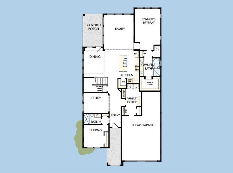 2D floor plan layout for the The Lavender by David Weekley Homes in Ridgeline, McKinney, TX (Image 5).
