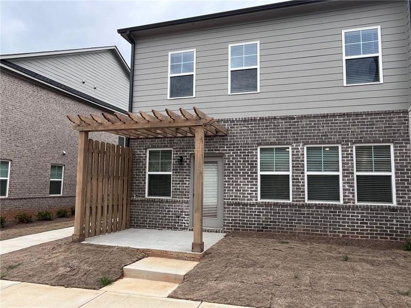 Exterior details and patio area of a home in Governors Parc, Kennesaw (Image 3). Exterior details and patio area of a home in Governors Parc, Kennesaw (Image 3).