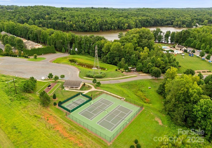 Tennis courts, pickle ball court, bocce ball and covered picnic shelter
