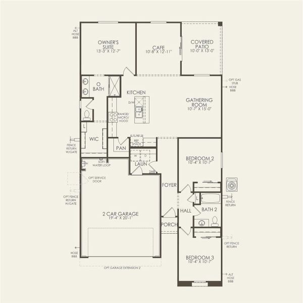2D floor plan layout for the Bergamot by Pulte Homes in Shadow Ridge, Avondale, AZ (Image 3). 2D floor plan layout for the Bergamot by Pulte Homes in Shadow Ridge, Avondale, AZ (Image 3).