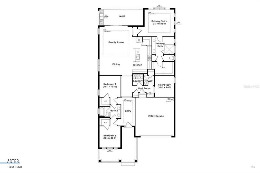 2D floor plan layout of this home in Primrose at Longleaf, New Port Richey, FL (Image 3). 2D floor plan layout of this home in Primrose at Longleaf, New Port Richey, FL (Image 3).