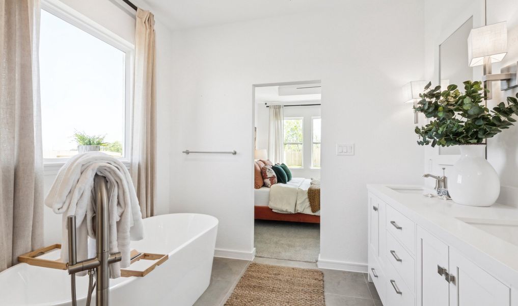 Primary bath with freestanding soaking tub Primary bath with freestanding soaking tub