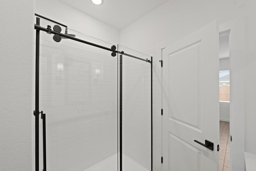 Large walk-in shower in the primary bath Large walk-in shower in the primary bath