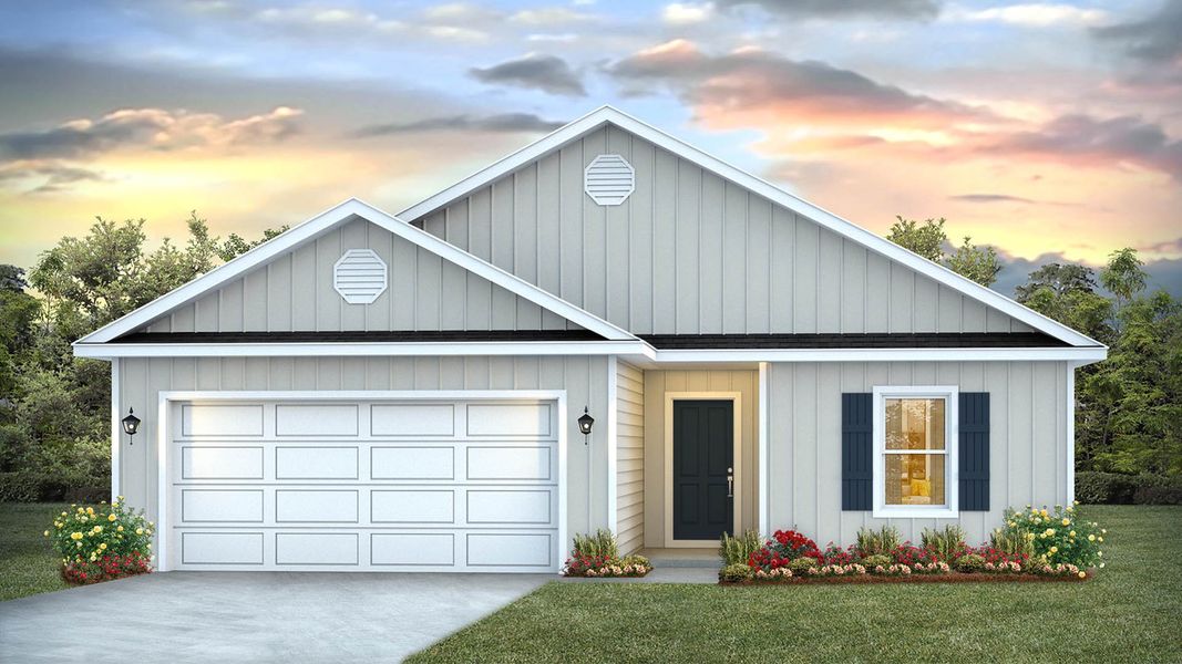 Representative exterior photo of a completed home built from the Lismore by D.R. Horton in Owl's Head Farms, Freeport, FL (Image 17).