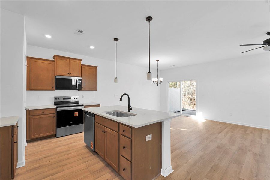 Furnished interior view inside a new home in Meece Townhomes, Easley (Image 6). Furnished interior view inside a new home in Meece Townhomes, Easley (Image 6).
