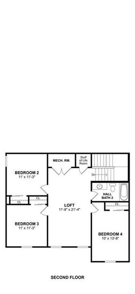 2D floor plan layout of this home in Rolling Ridge, Van Alstyne, TX (Image 3).