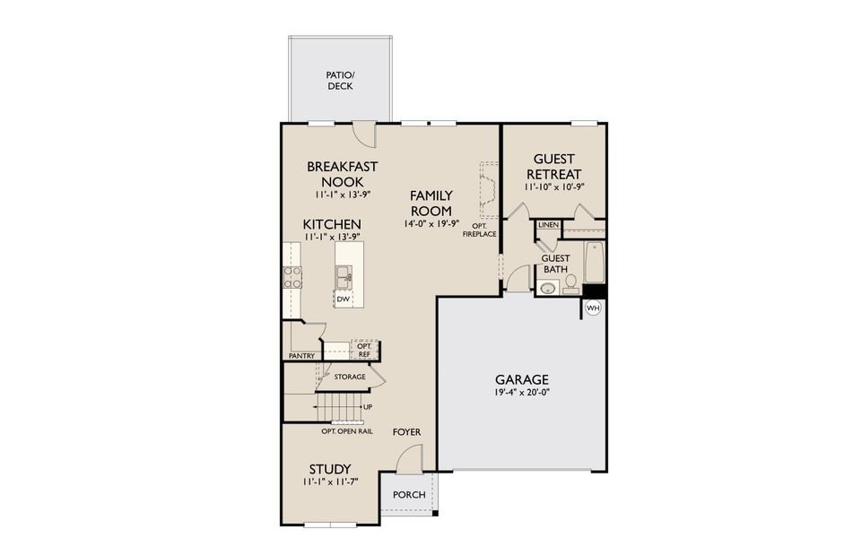 2D floor plan layout for the Pearson by Ashton Woods in Langston Reserve, Cartersville, GA (Image 3).