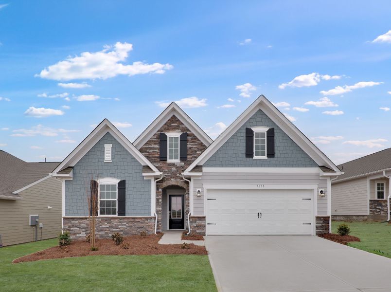 Front exterior of a new home in Roselyn, Lancaster, SC, highlighting curb appeal (Image 1). Front exterior of a new home in Roselyn, Lancaster, SC, highlighting curb appeal (Image 1).