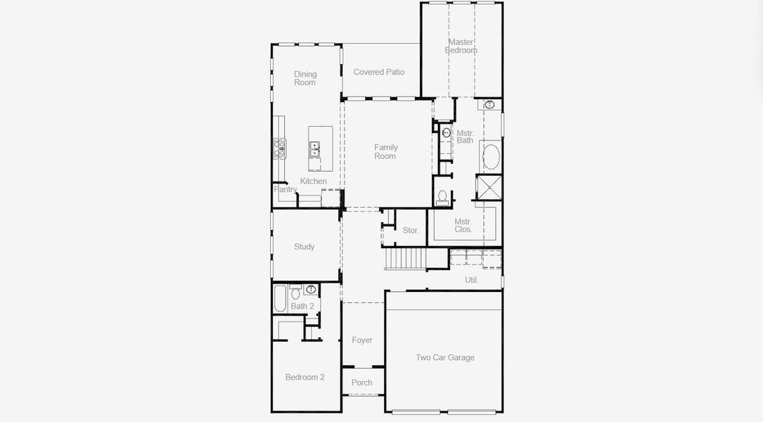 2D floor plan layout of this home in Painted Tree 50', McKinney, TX (Image 4).