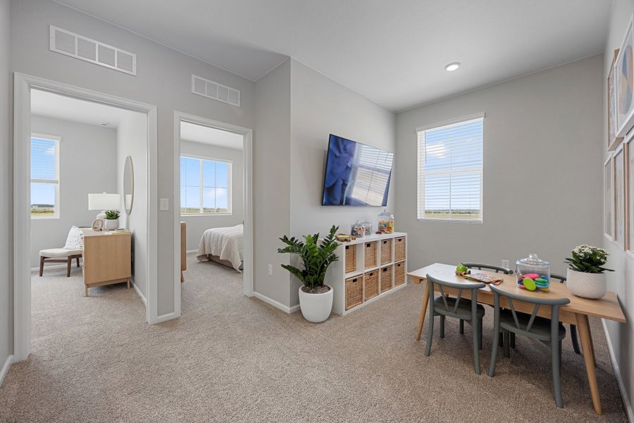 Representative furnished interior of a home built from the 2504 by Risewell Homes in Harvest Crossing, Aurora (Image 25).