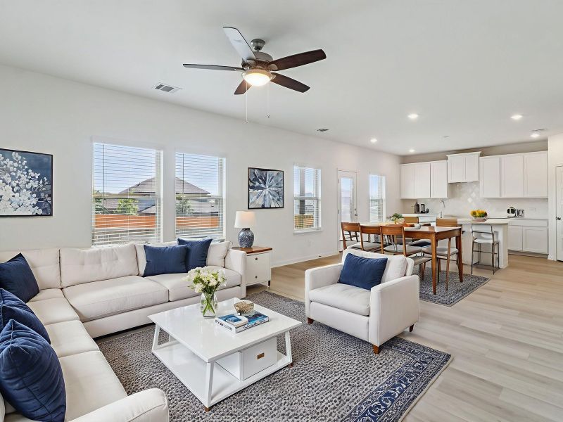 Furnished interior view inside a new home in Royal Crest, San Antonio (Image 3). Furnished interior view inside a new home in Royal Crest, San Antonio (Image 3).