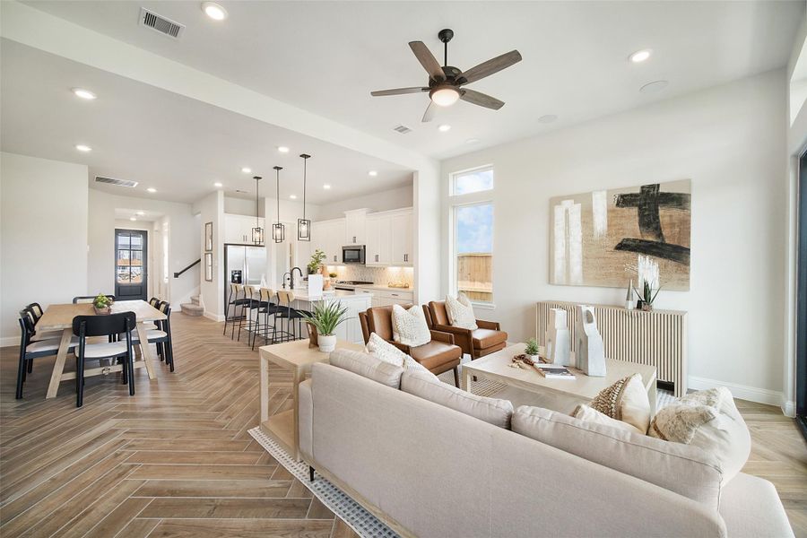 Furnished interior view inside a new home in The Highlands: Highland Duets, Porter (Image 17).