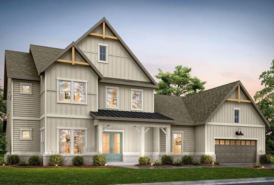 Front exterior of a new home in , Gainesville, GA, highlighting curb appeal (Image 1). Front exterior of a new home in , Gainesville, GA, highlighting curb appeal (Image 1).